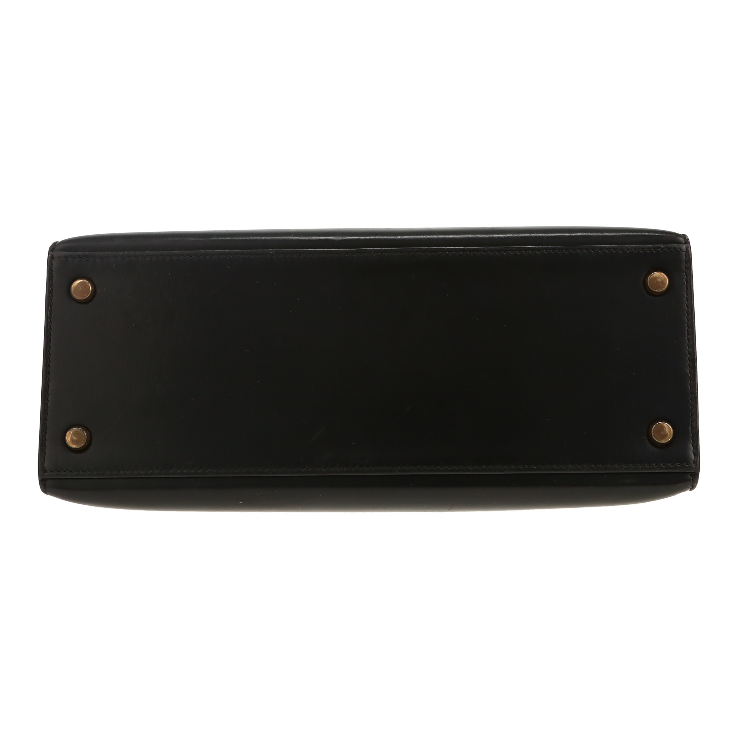 Bolso de mano Hermès  Kelly 28 cm en cuero box negro - Detail D1