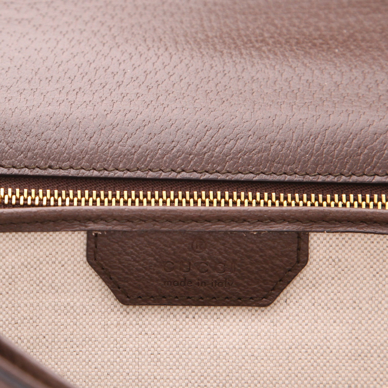 Sac bandoulière Gucci  Bamboo petit modèle en toile siglée beige et marron et cuir marron - Detail D2