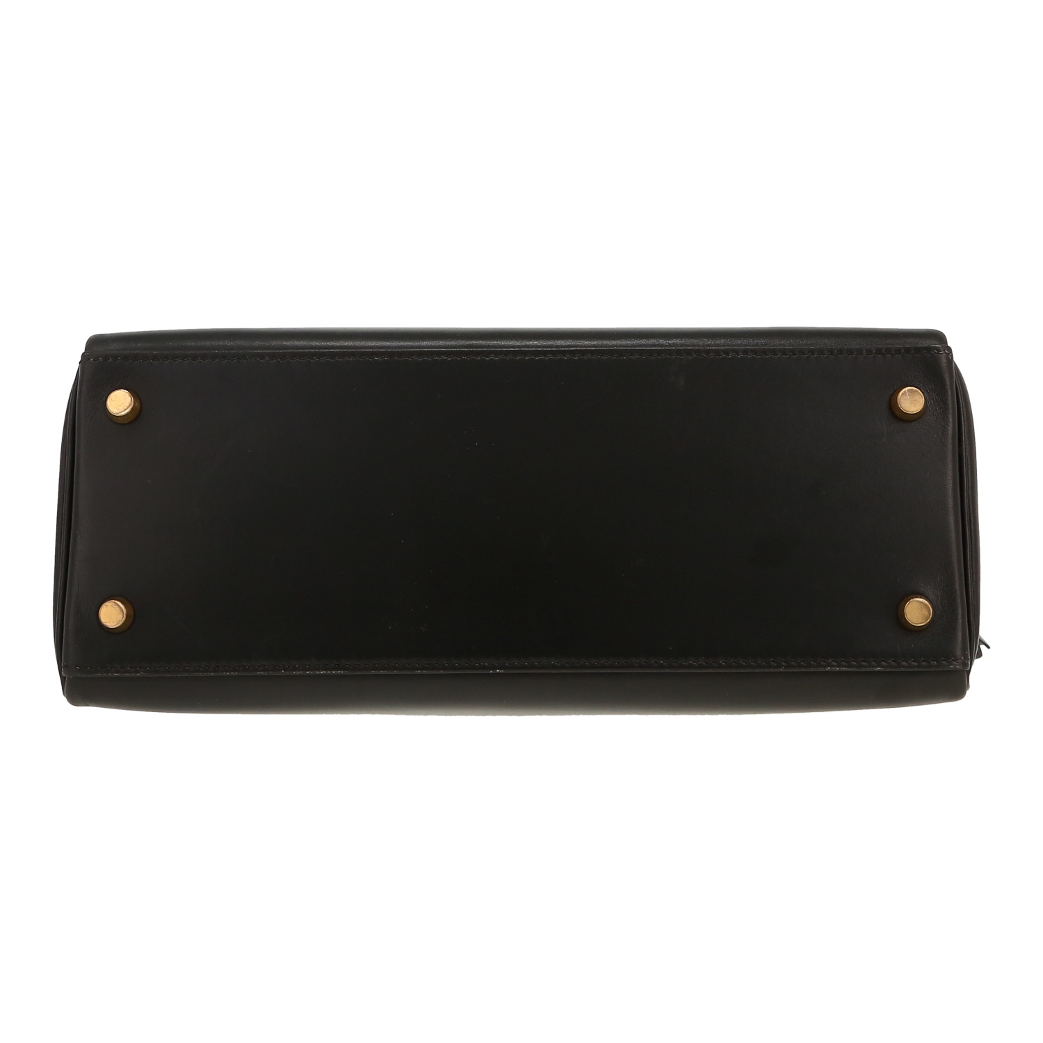 Bolso de mano Hermès  Kelly 28 cm en cuero box negro - Detail D1