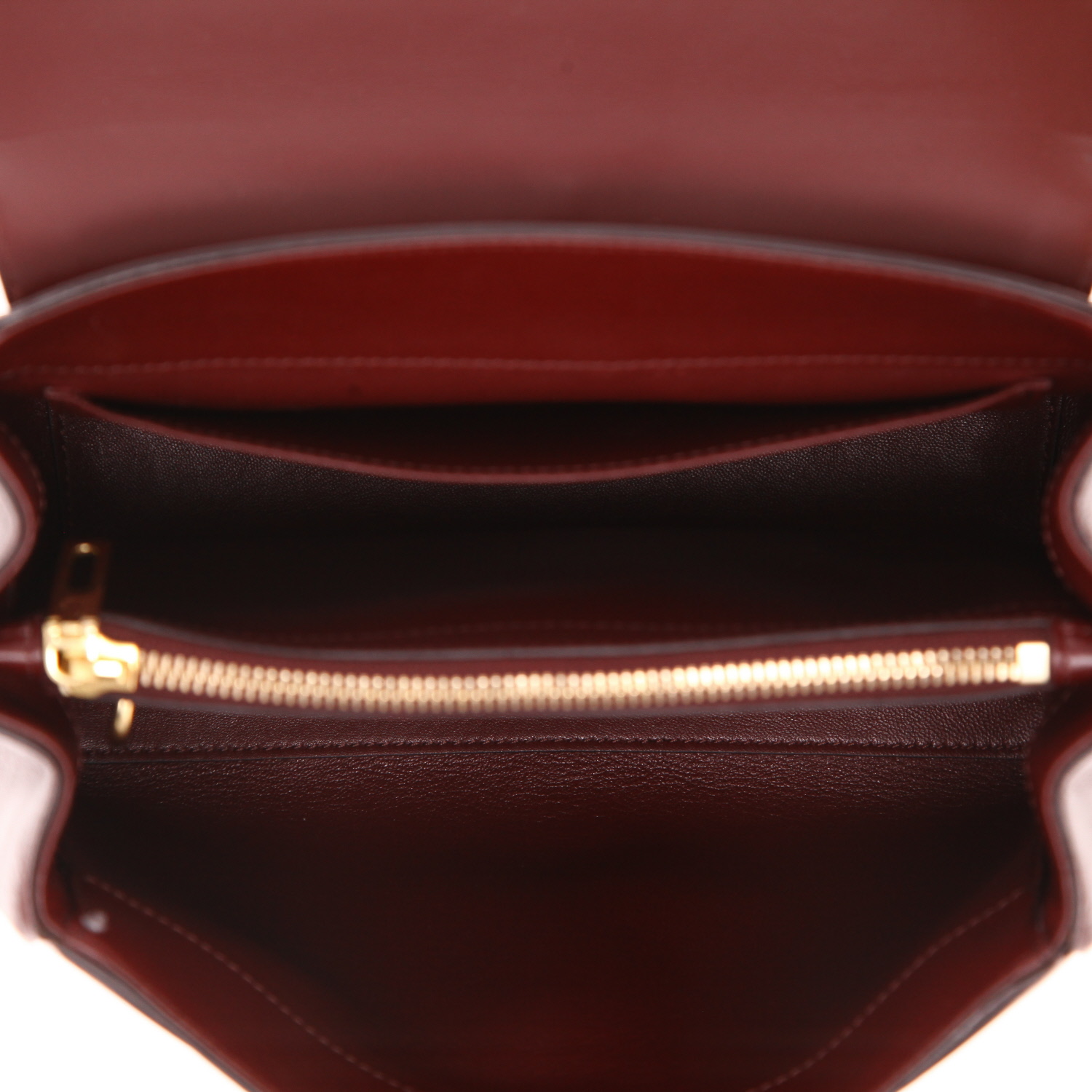 Sac bandoulière Celine  16 en cuir bordeaux - Detail D3