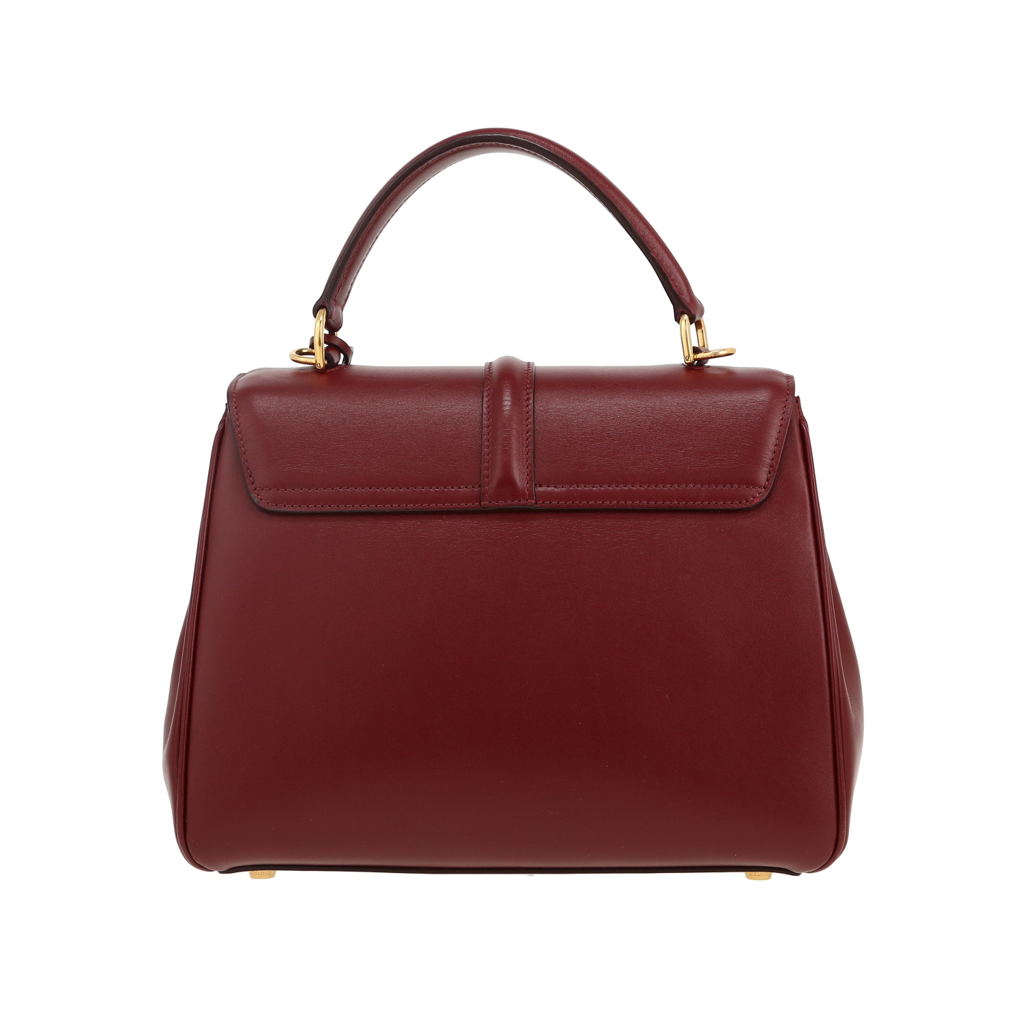 Celine  16 shoulder bag  in burgundy leather - Detail D4