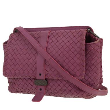 Bottega Veneta   handbag  in purple intrecciato leather