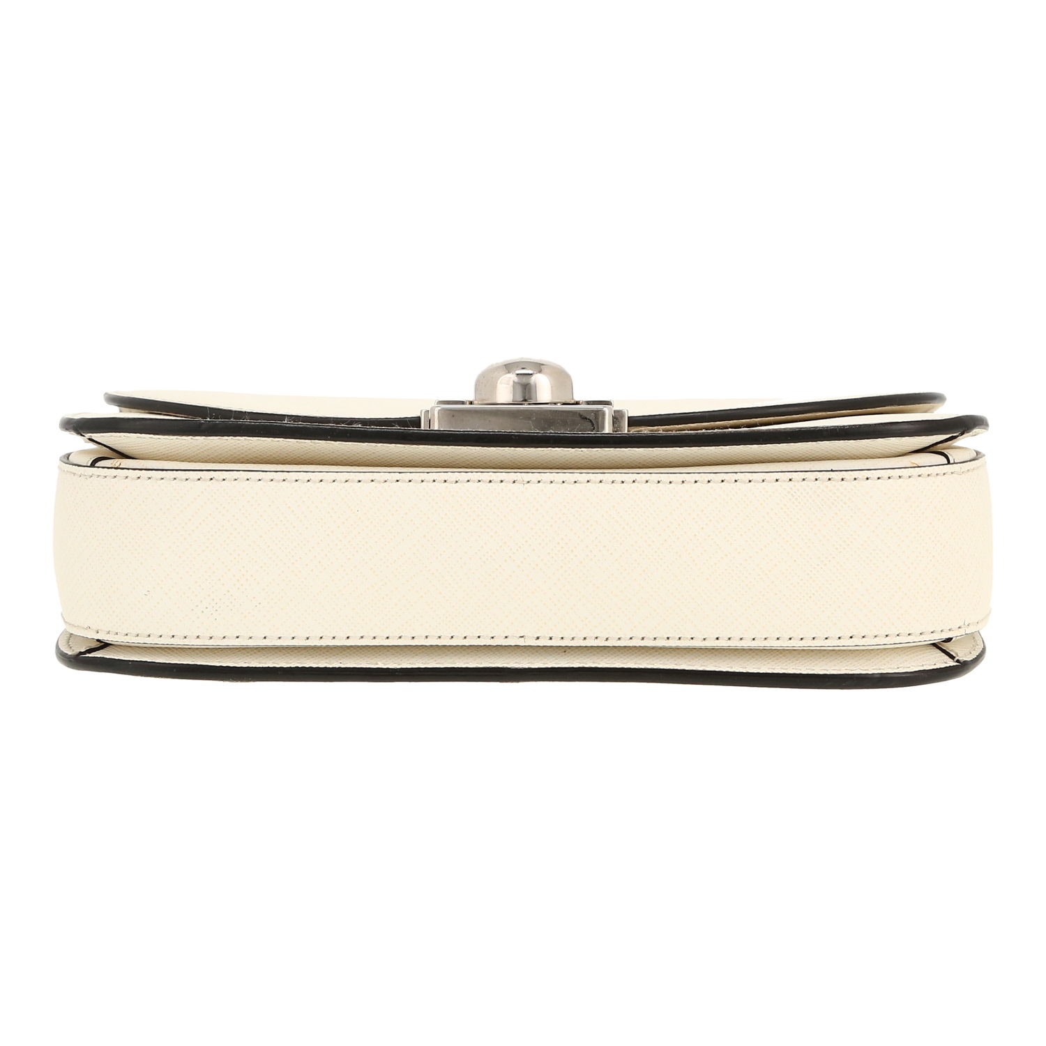 Prada handbag in white leather saffiano - Detail D1