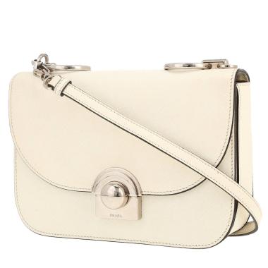Prada   handbag  in white leather saffiano