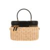 Dior  Edition limitée shoulder bag  wicker  and black leather - Detail D4 thumbnail