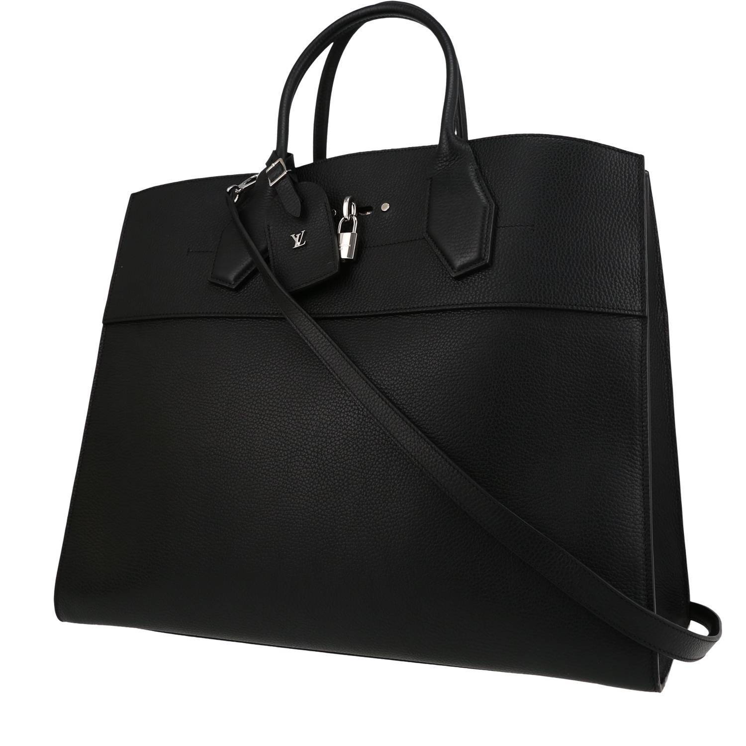 Louis Vuitton City Steamer travel bag in black leather