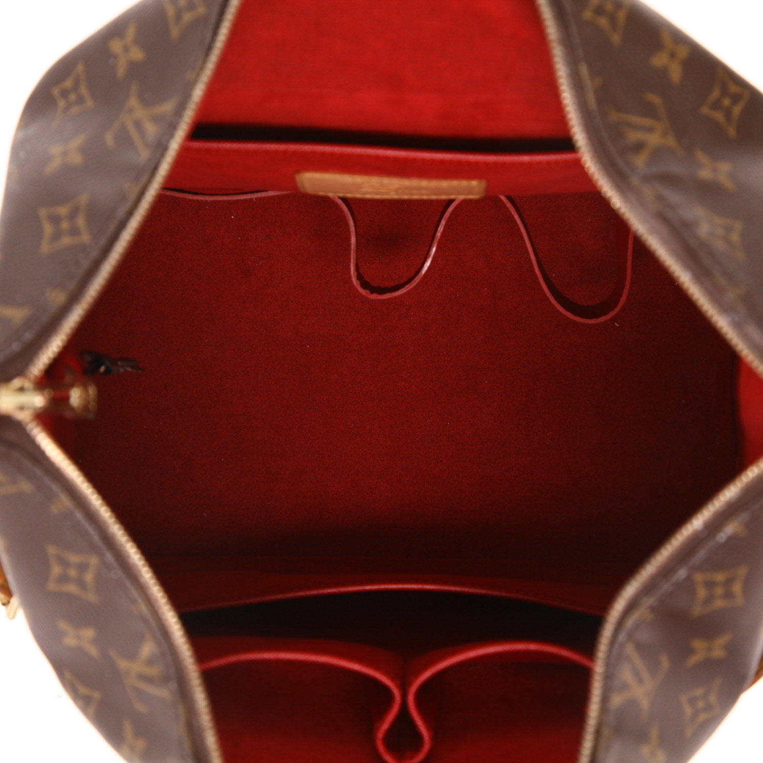 Sac à main Louis Vuitton  Amfar Three en toile monogram marron et cuir naturel - Detail D3