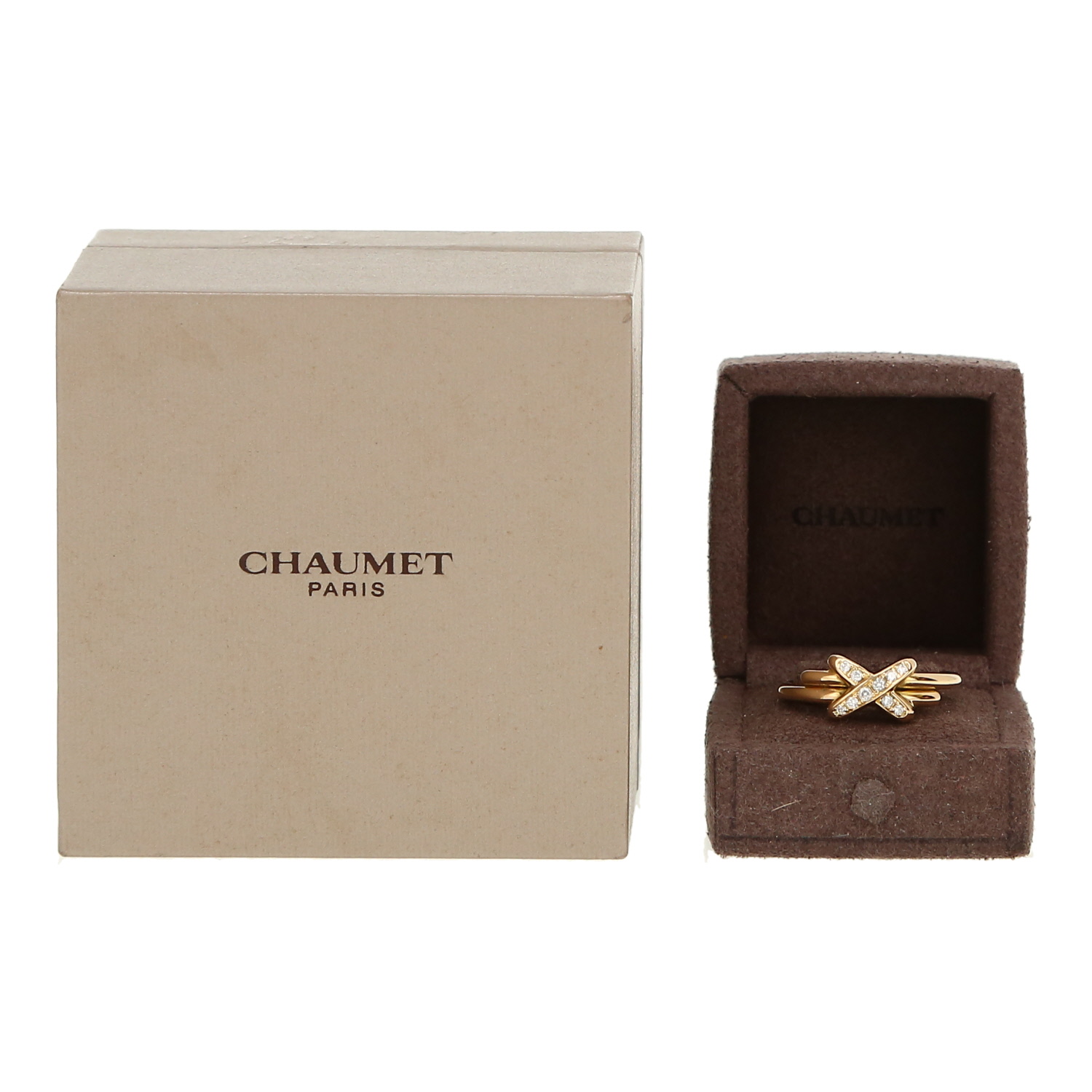 Bague Chaumet Jeux de Liens en or jaune et diamants - Detail D2