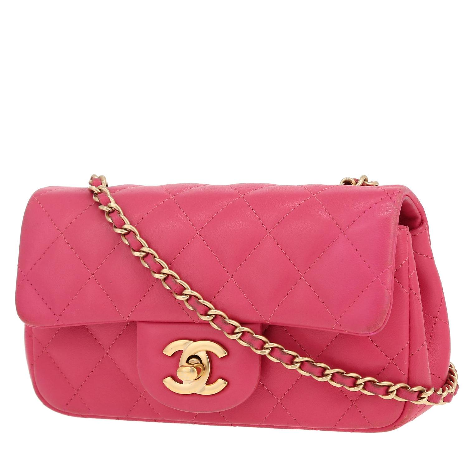 Bolso bandolera Chanel  Mini Timeless en cuero acolchado rosa