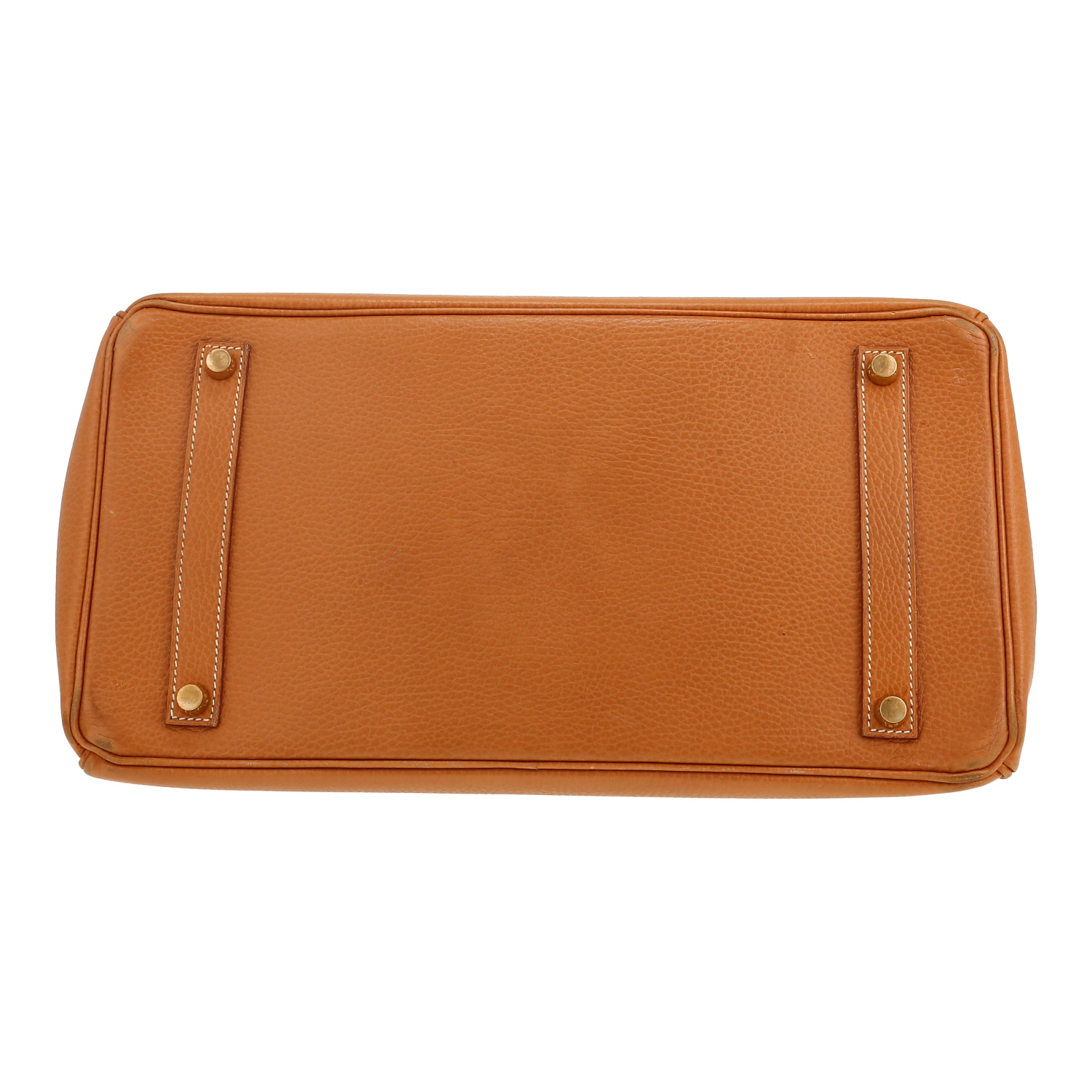 Bolso de mano Hermès  Birkin 35 cm en cuero Ardenne color oro - Detail D1