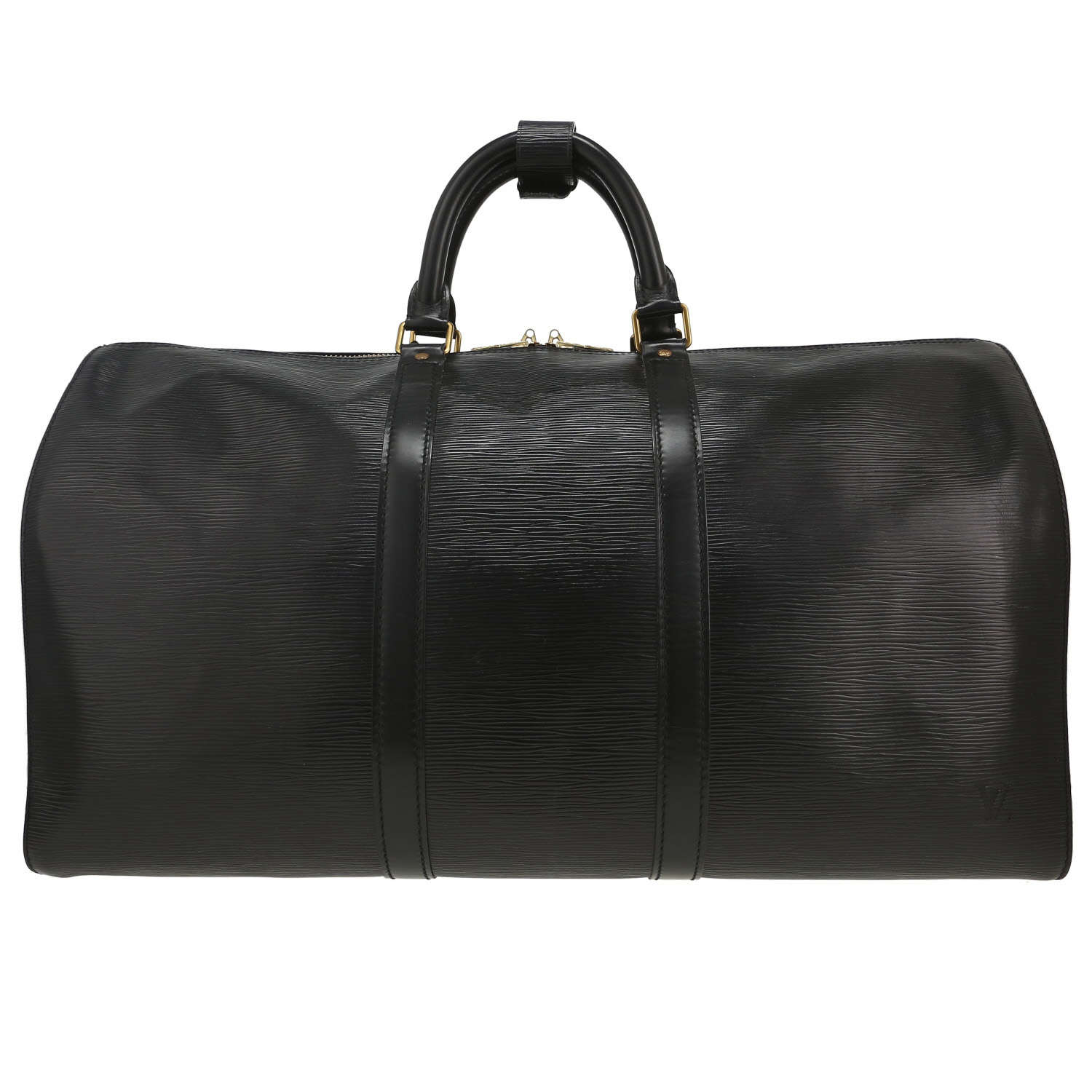 Louis Vuitton  Keepall 50 travel bag  in black epi leather - Detail D4
