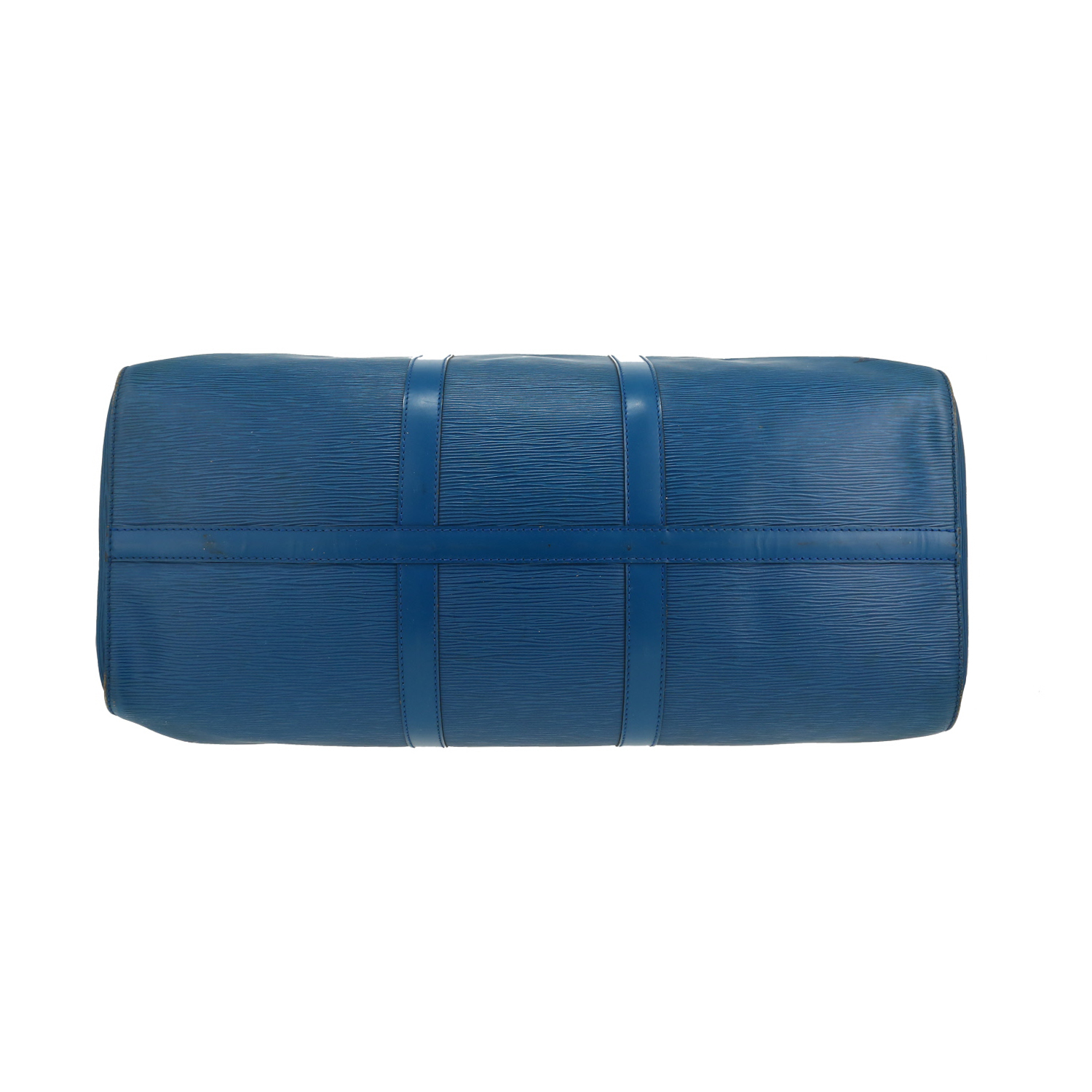 Louis Vuitton Keepall 50 travel bag in blue epi leather - Detail D1