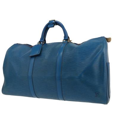 Borsa da viaggio Louis Vuitton  Keepall 50 in pelle Epi blu