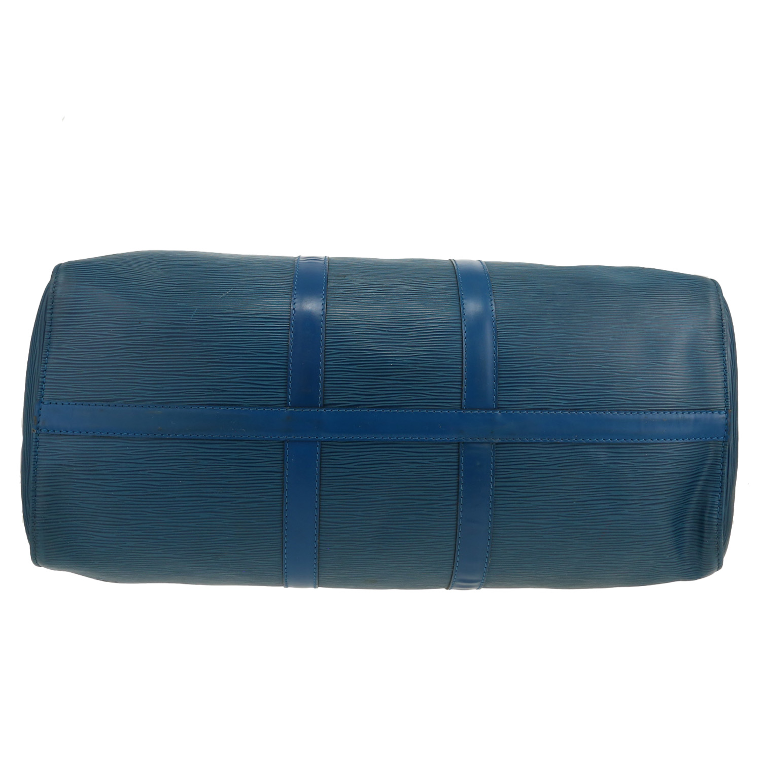 Louis Vuitton Keepall 45 travel bag in blue epi leather - Detail D1