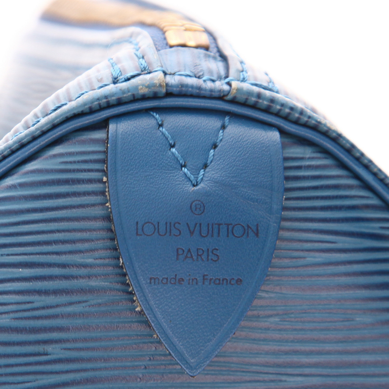 Louis Vuitton Keepall 45 travel bag in blue epi leather - Detail D2