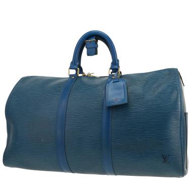 Louis Vuitton  Keepall 45 travel bag  in blue epi leather