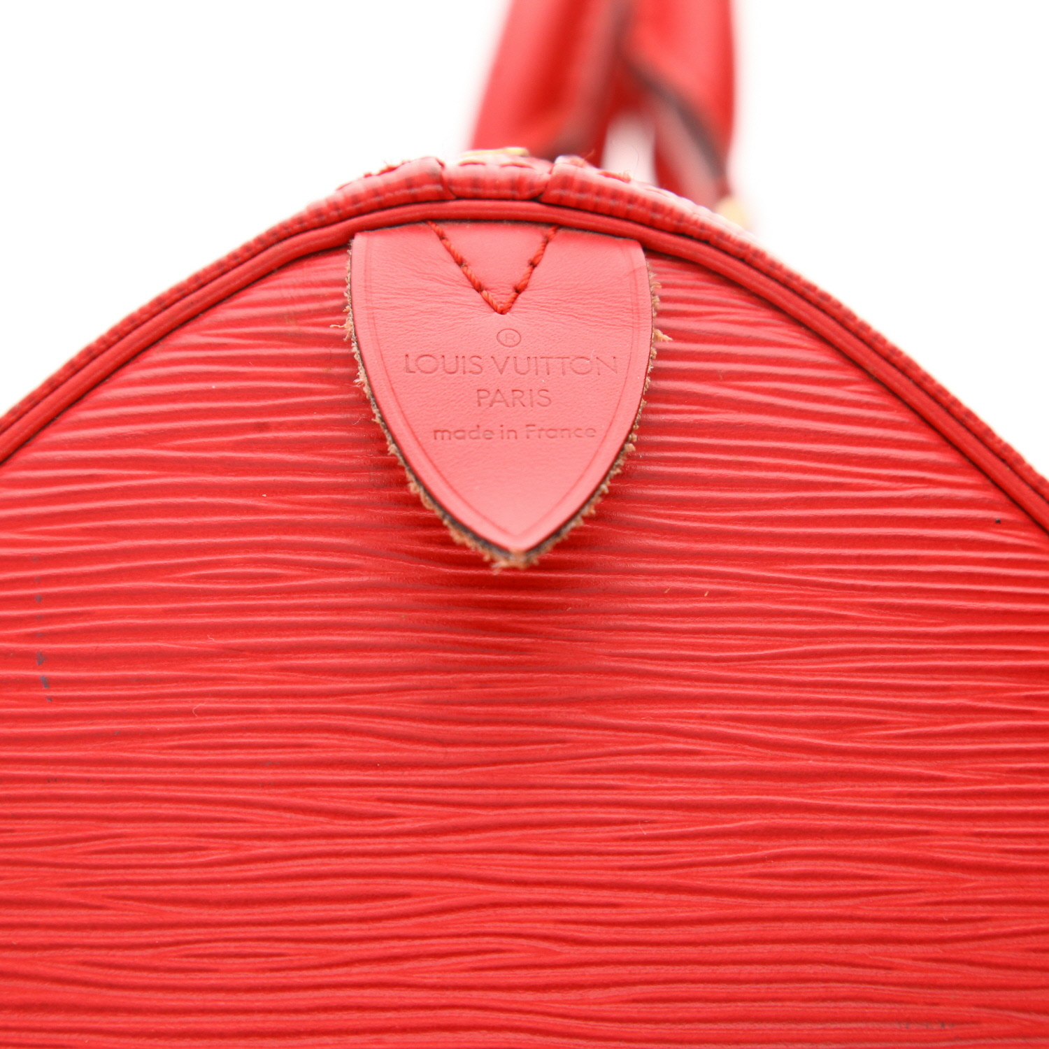 Sac de voyage Louis Vuitton Keepall 50 en cuir épi rouge - Detail D2