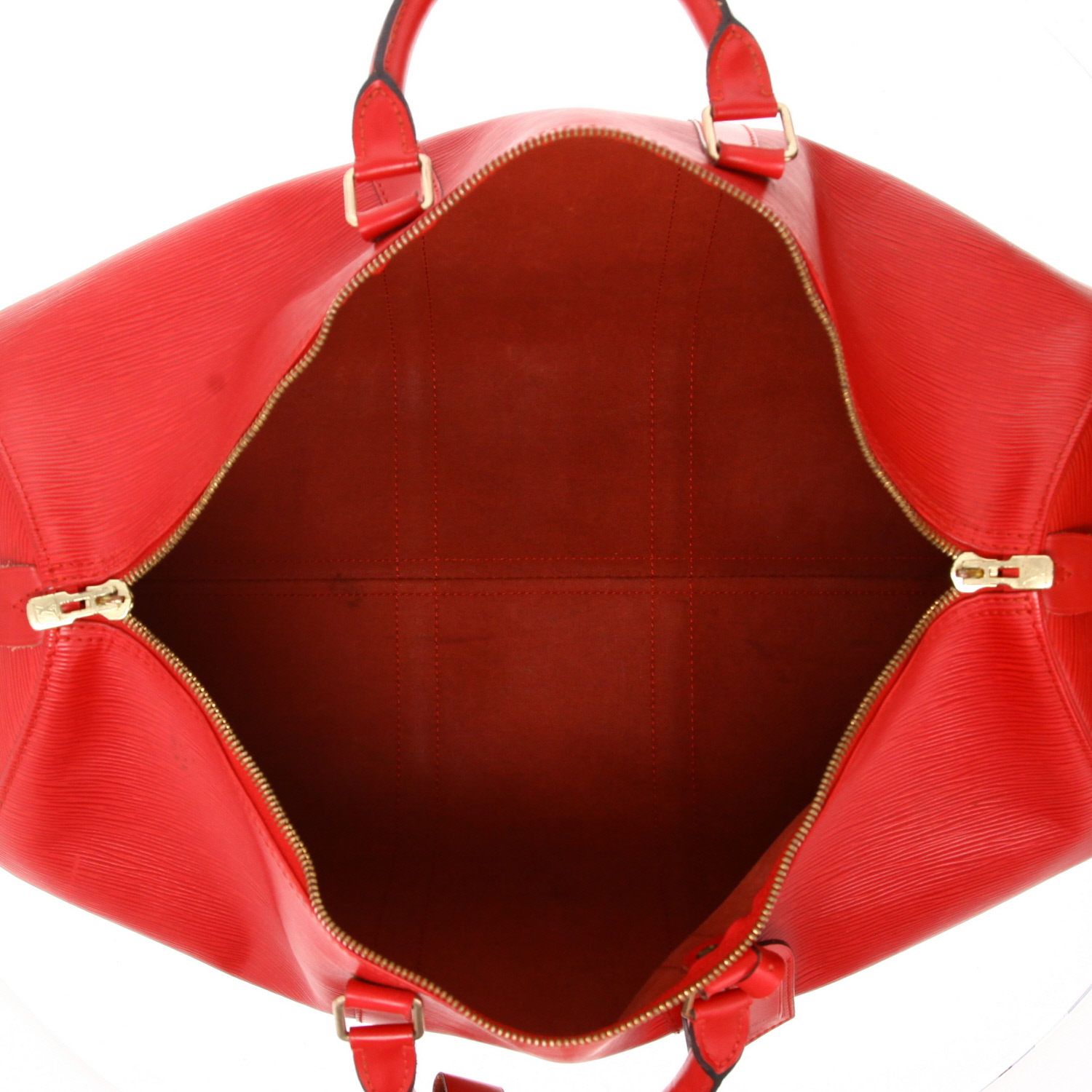 Bolsa de viaje Louis Vuitton  Keepall 50 en cuero Epi rojo - Detail D3
