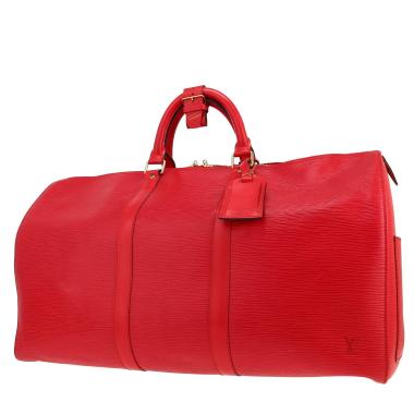 Sac de voyage Louis Vuitton  Keepall 50 en cuir épi rouge
