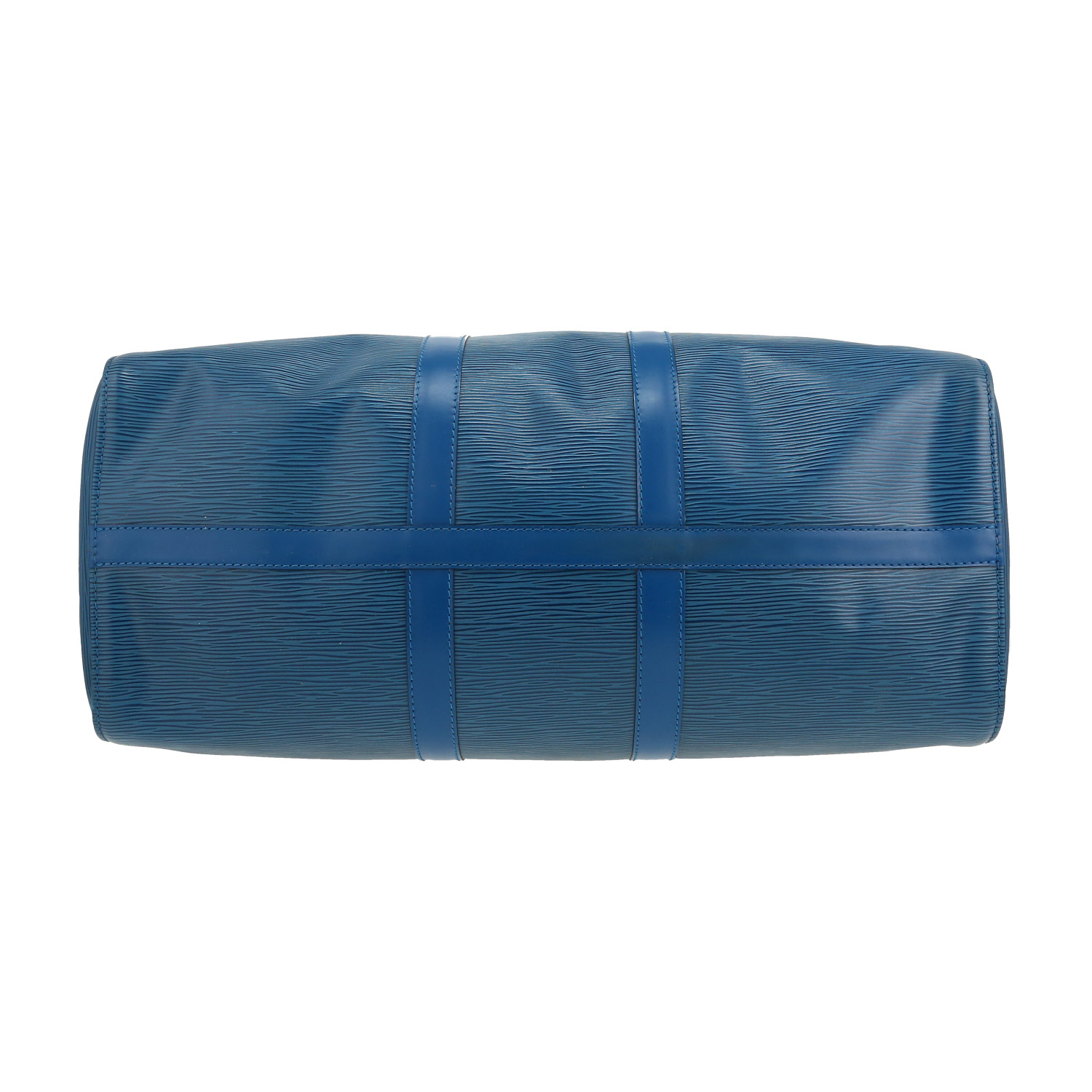 Louis Vuitton Keepall 45 travel bag in blue epi leather - Detail D1