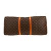 Borsa da viaggio Louis Vuitton  Keepall 55 in tela monogram marrone e pelle naturale - Detail D1 thumbnail