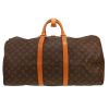 Bolsa de viaje Louis Vuitton  Keepall 55 en lona Monogram marrón y cuero natural - Detail D4 thumbnail