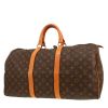 Bolsa de viaje Louis Vuitton  Keepall 50 en lona Monogram marrón y cuero natural - 00pp thumbnail