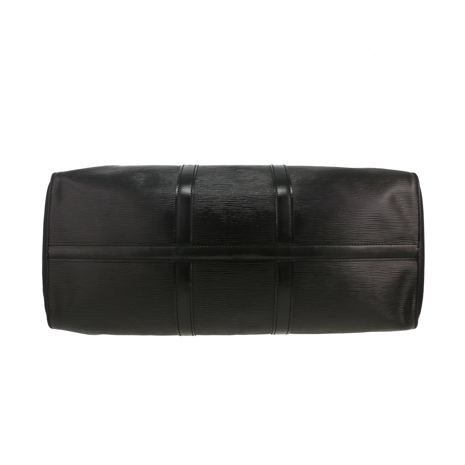 Sac de voyage Louis Vuitton  Keepall 55 en cuir épi noir et cuir naturel - Detail D1