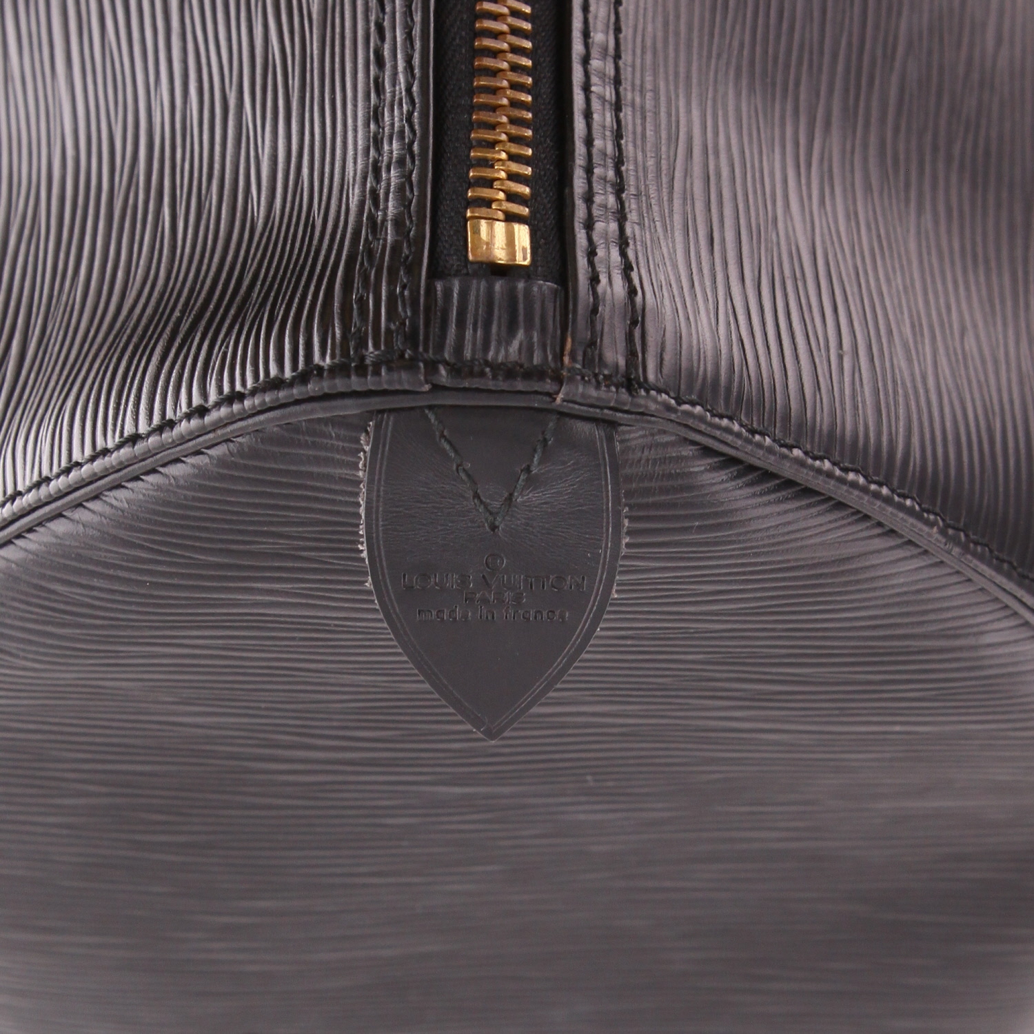 Louis Vuitton  Keepall 55 travel bag  in black epi leather  and natural leather - Detail D2