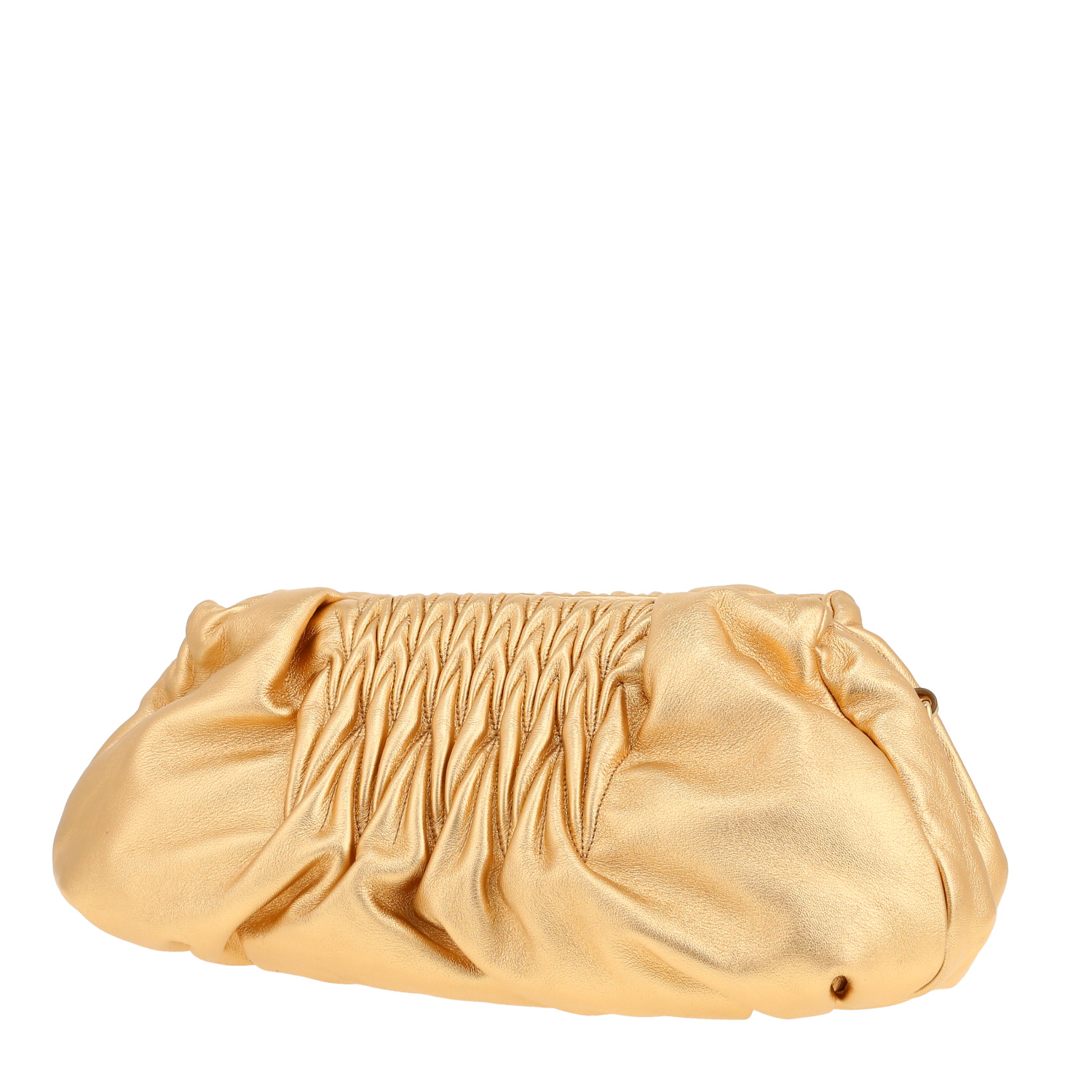 Bolso para llevar al hombro Miu Miu   en cuero dorado - Detail D5