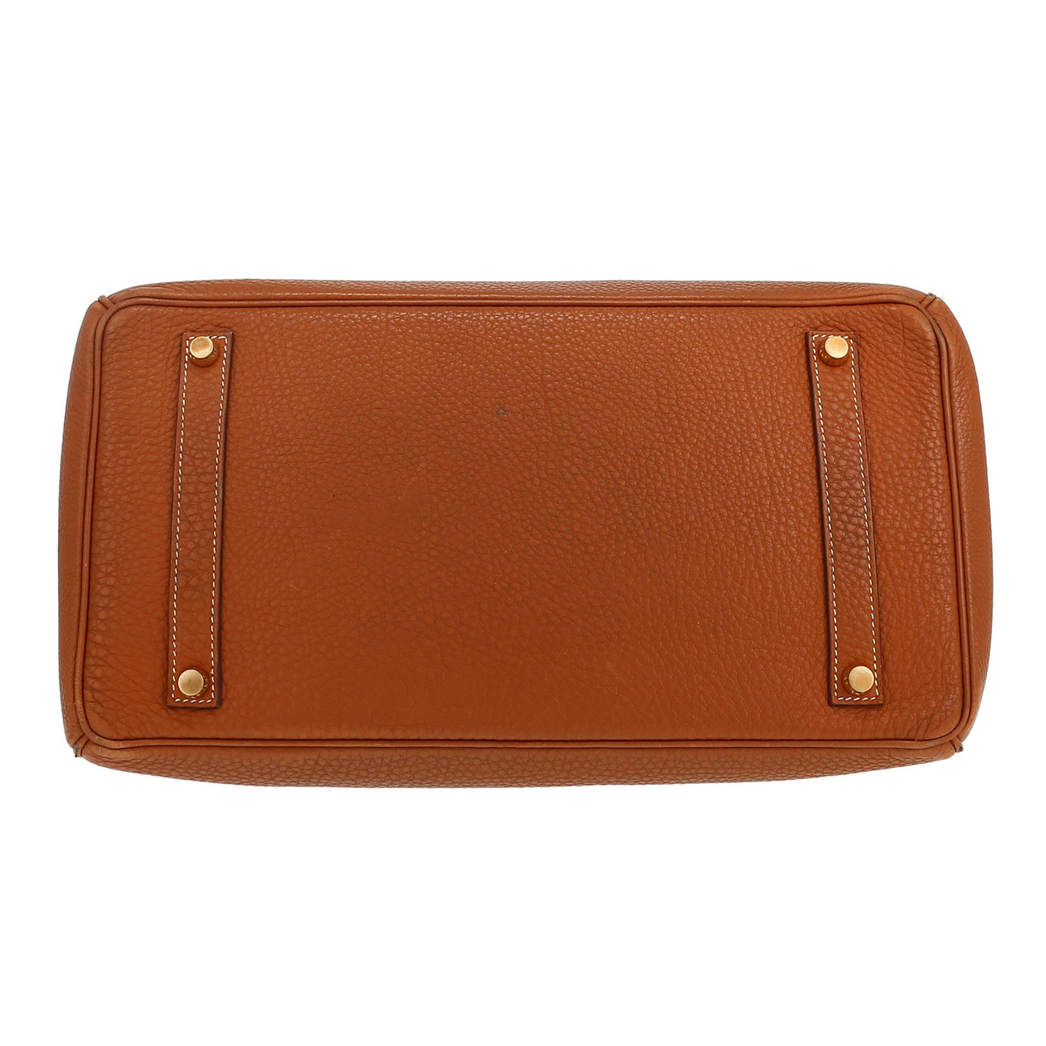 Bolso de mano Hermès  Birkin 35 cm en cuero togo color oro - Detail D1