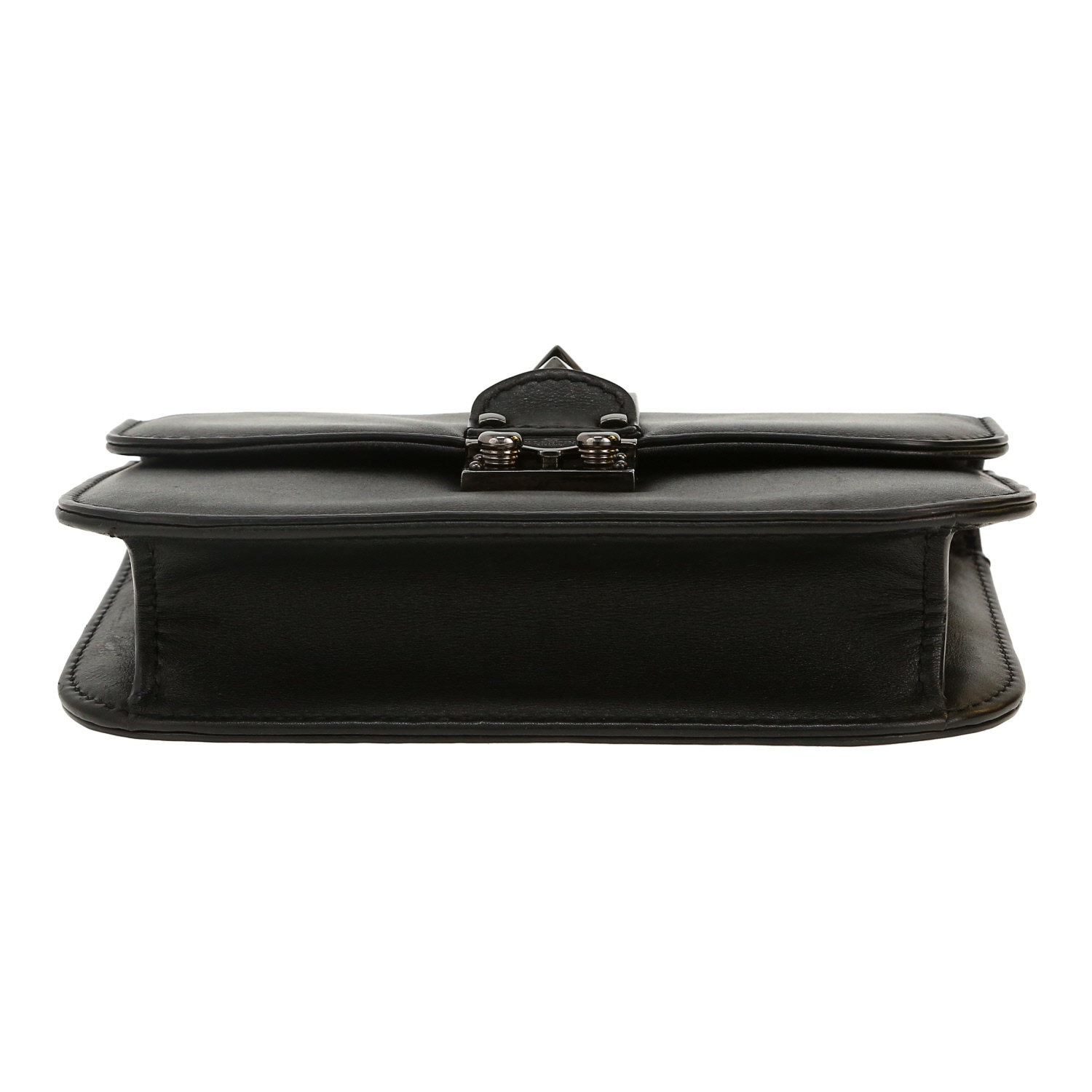 Valentino Garavani Rockstud small model shoulder bag in black leather - Detail D1