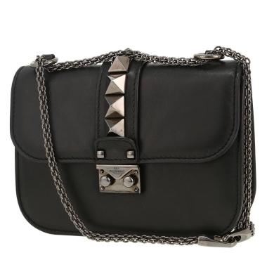 Valentino Garavani  Rockstud small model  shoulder bag  in black leather