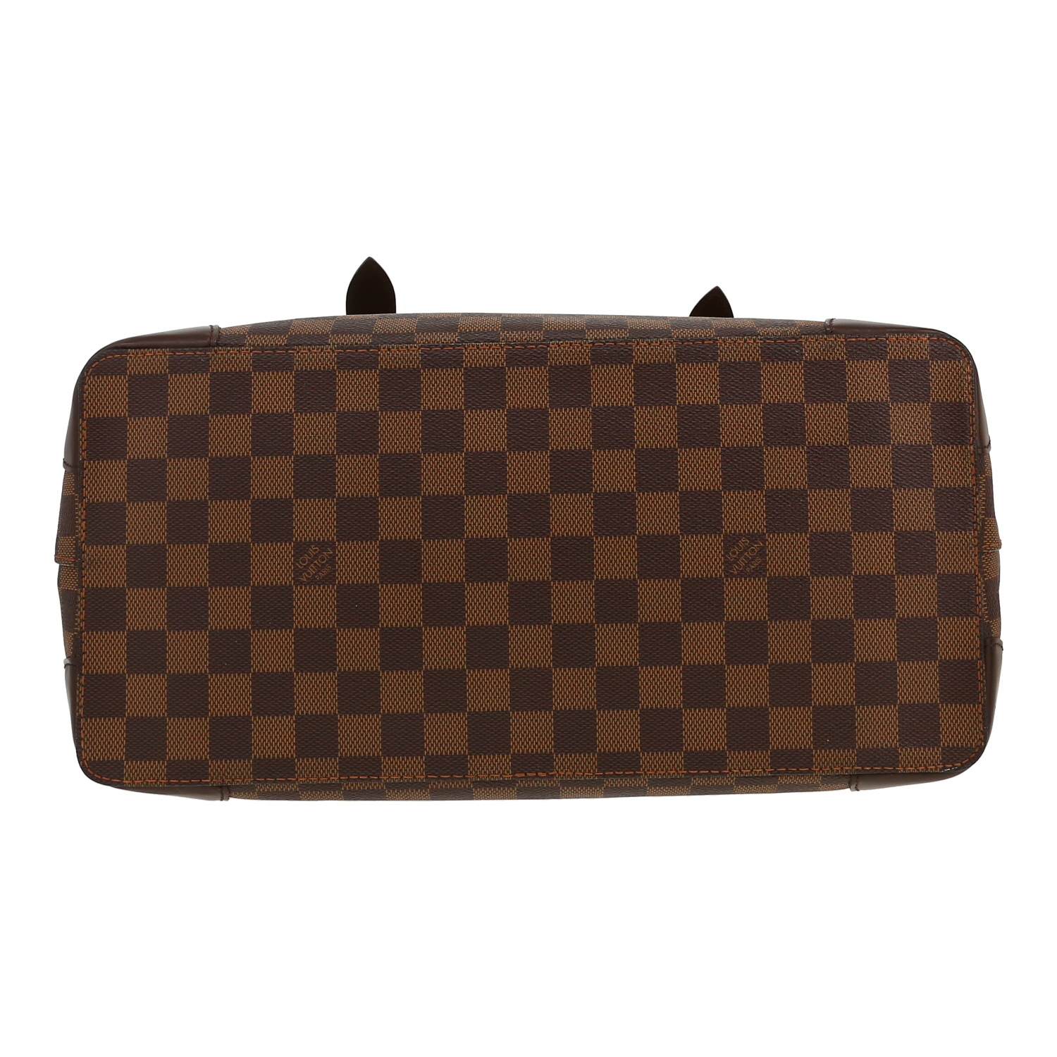 Sac à main Louis Vuitton  Hampstead en toile damier ébène et cuir marron - Detail D1