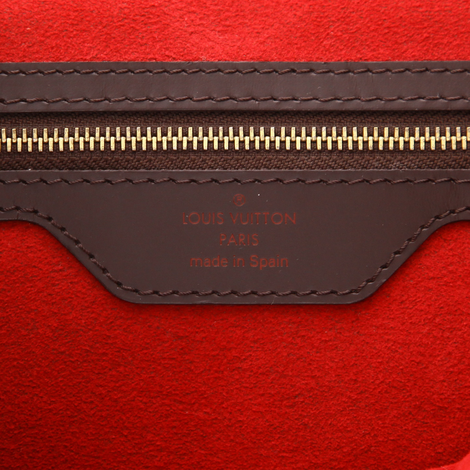 Sac à main Louis Vuitton  Hampstead en toile damier ébène et cuir marron - Detail D2