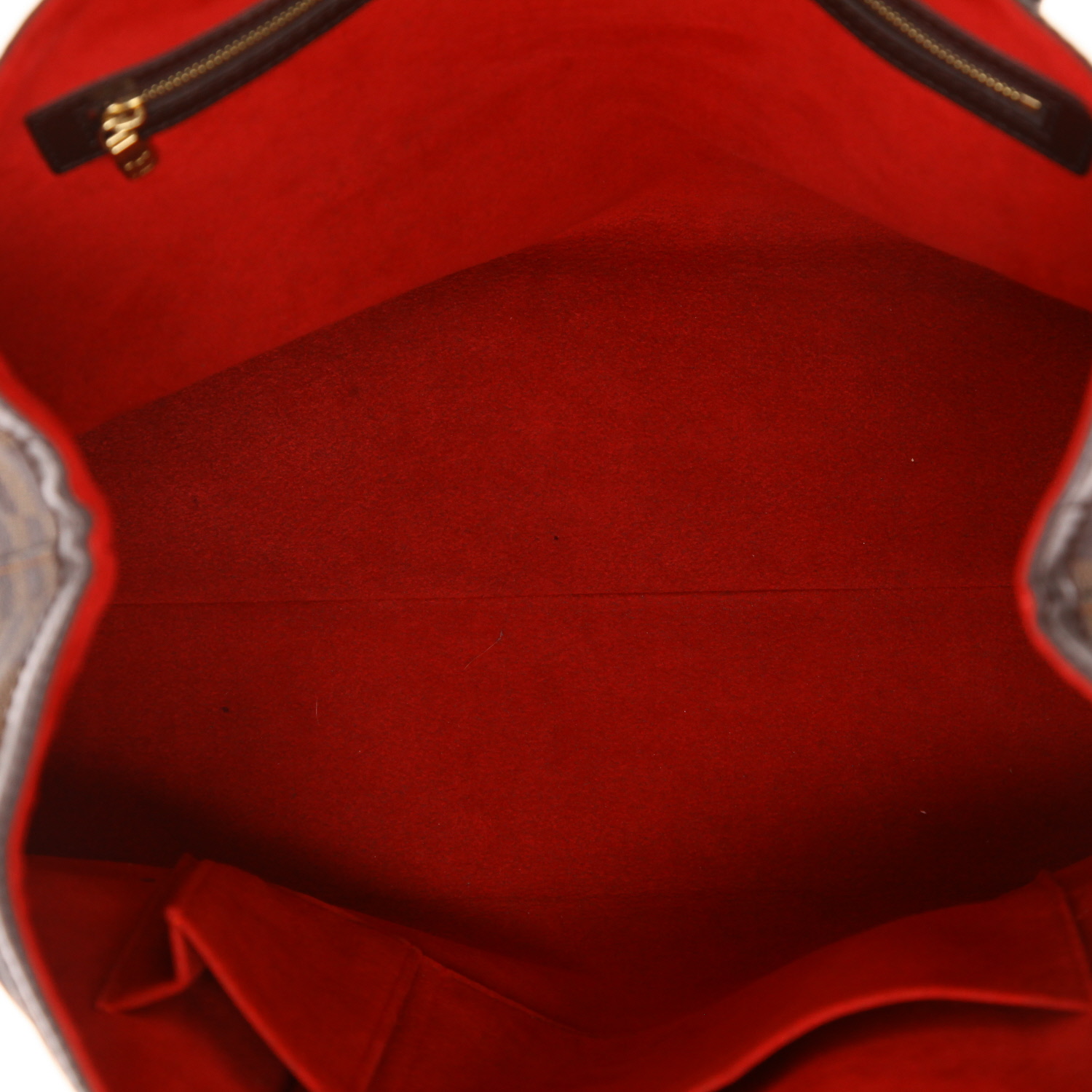 Borsa Louis Vuitton  Hampstead in tela a scacchi ebana e pelle marrone - Detail D3