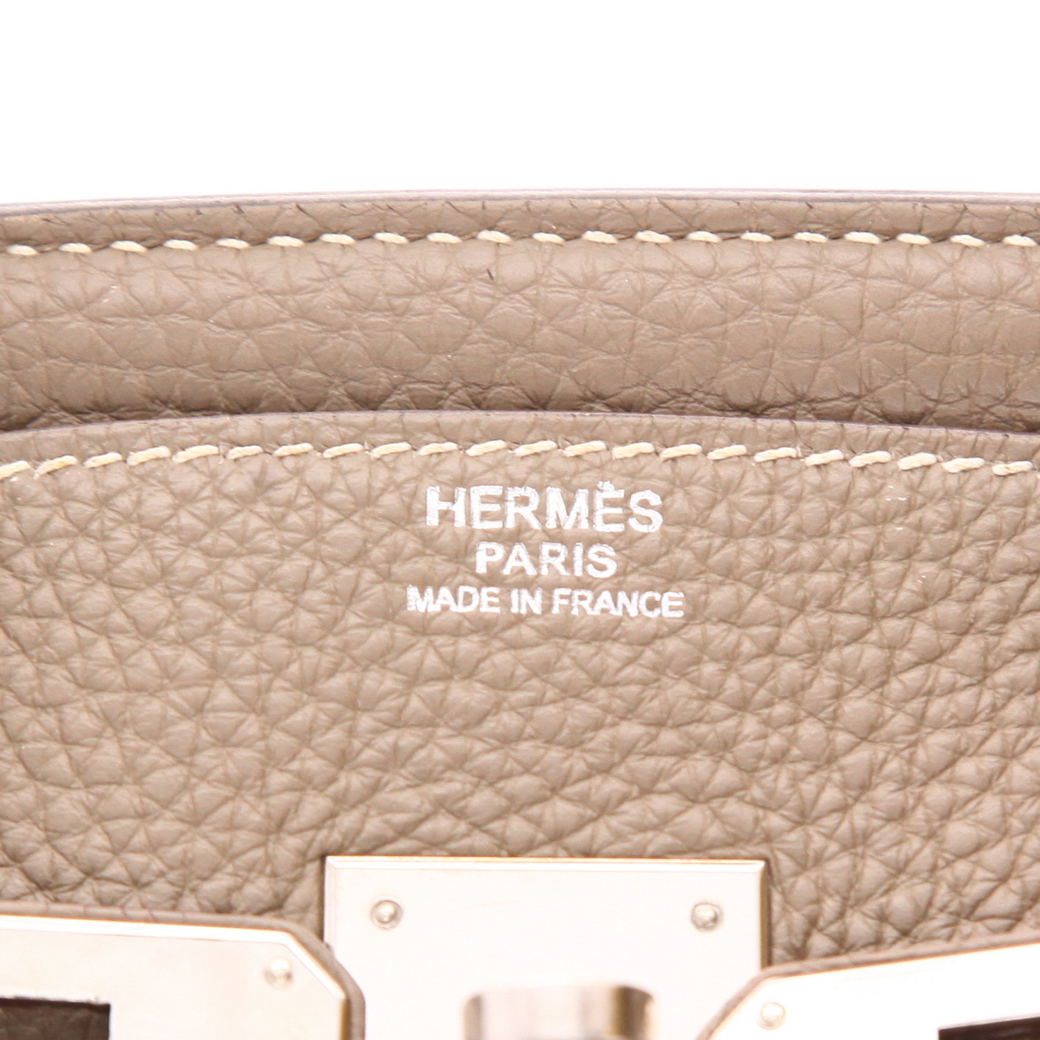 Hermès  Birkin 30 cm handbag  in etoupe togo leather - Detail D2