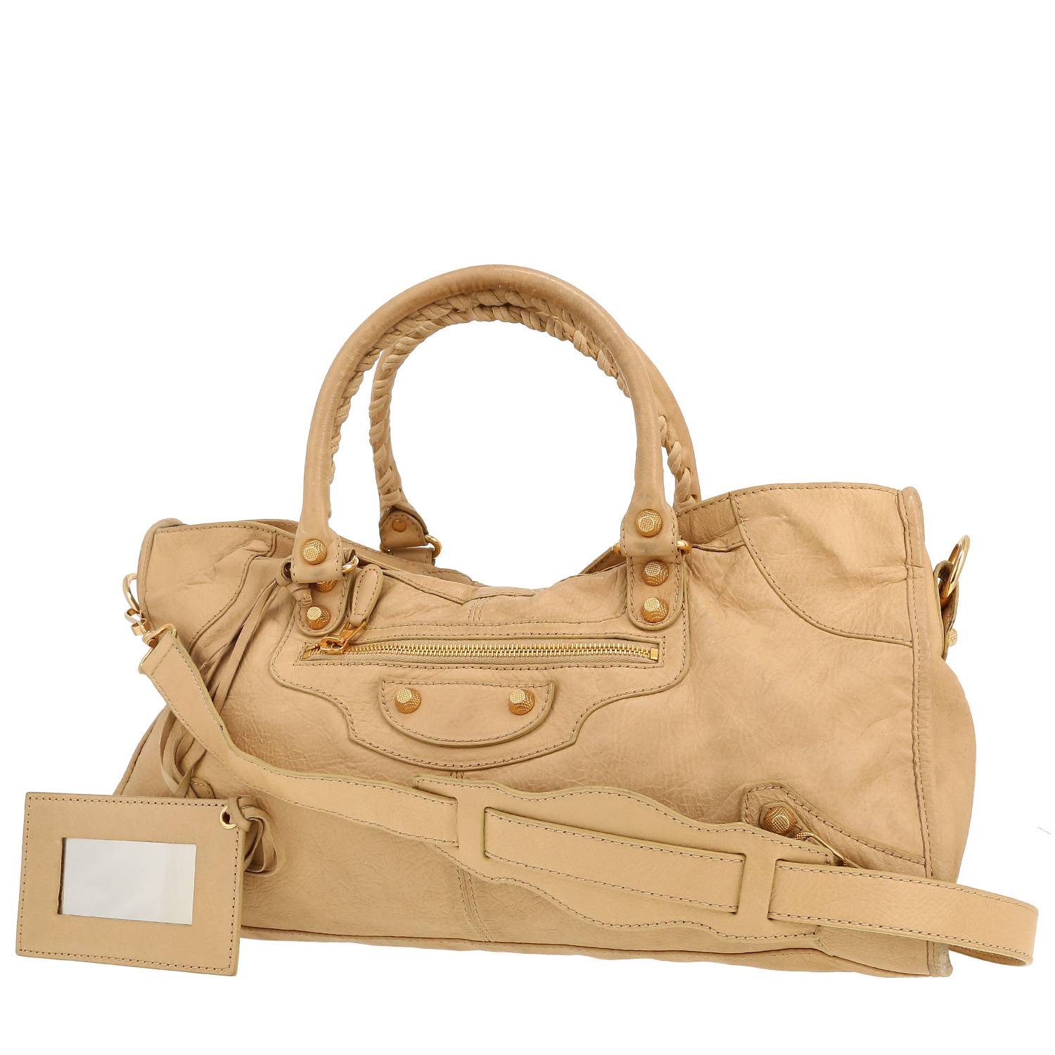 Bolso bandolera Balenciaga  City en cuero beige
