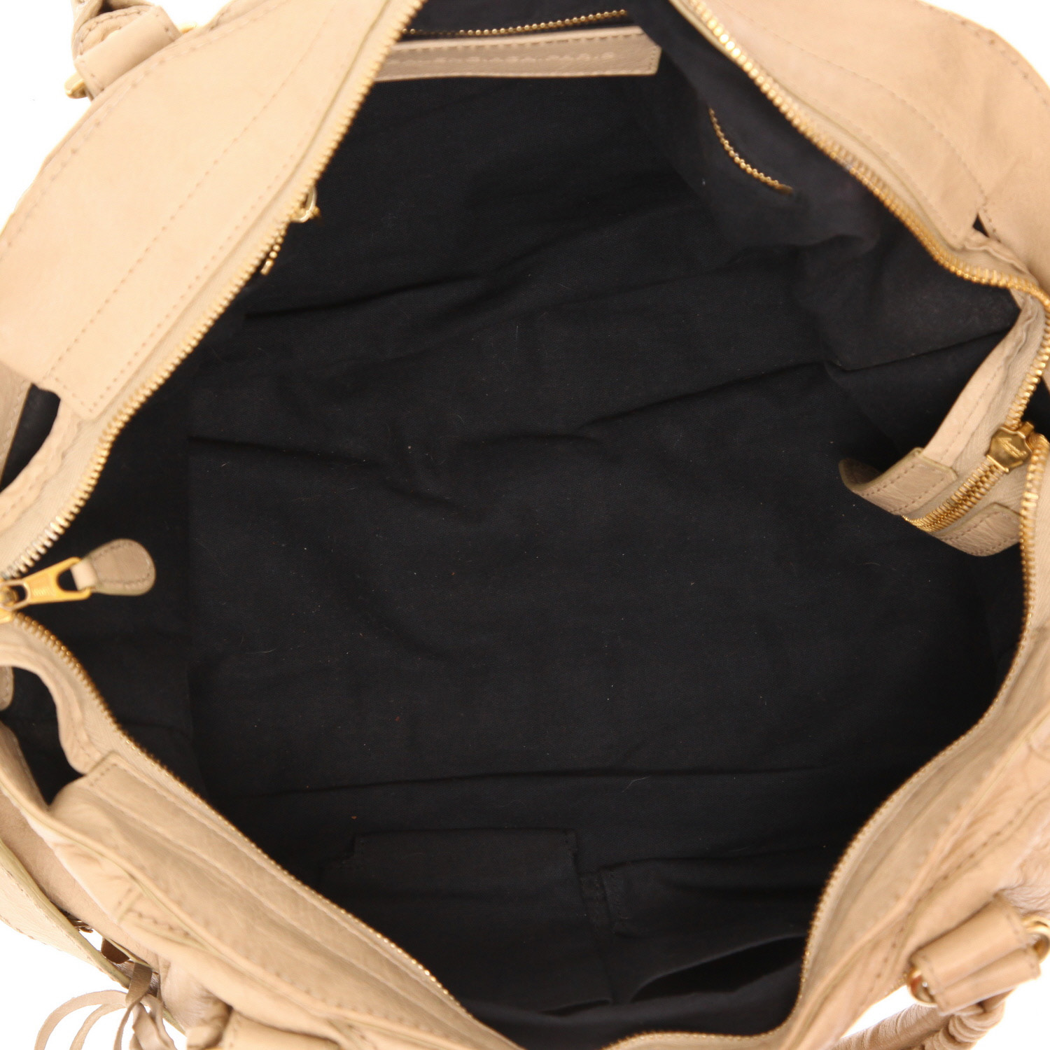 Balenciaga City shoulder bag in beige leather - Detail D3