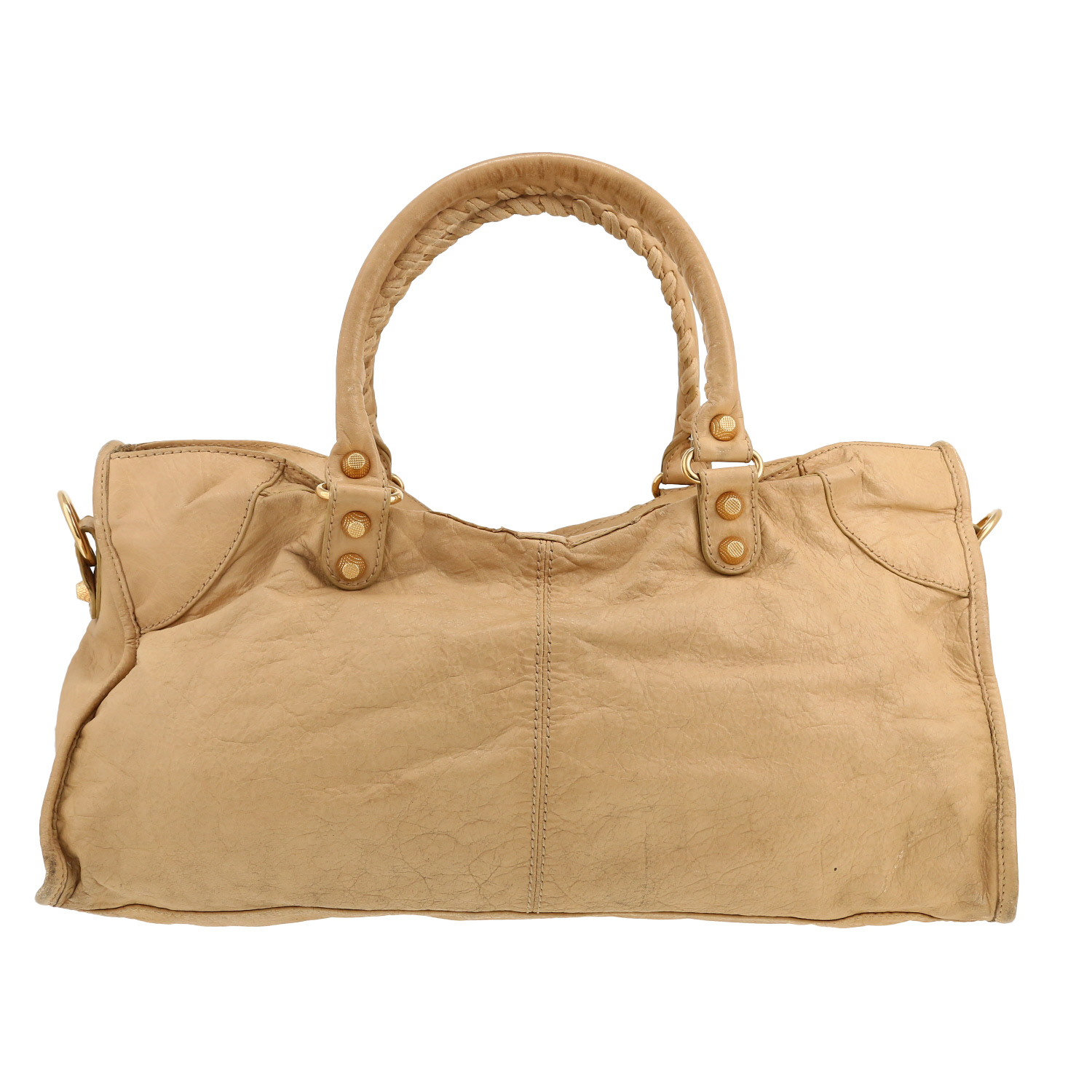 Balenciaga City shoulder bag in beige leather - Detail D4