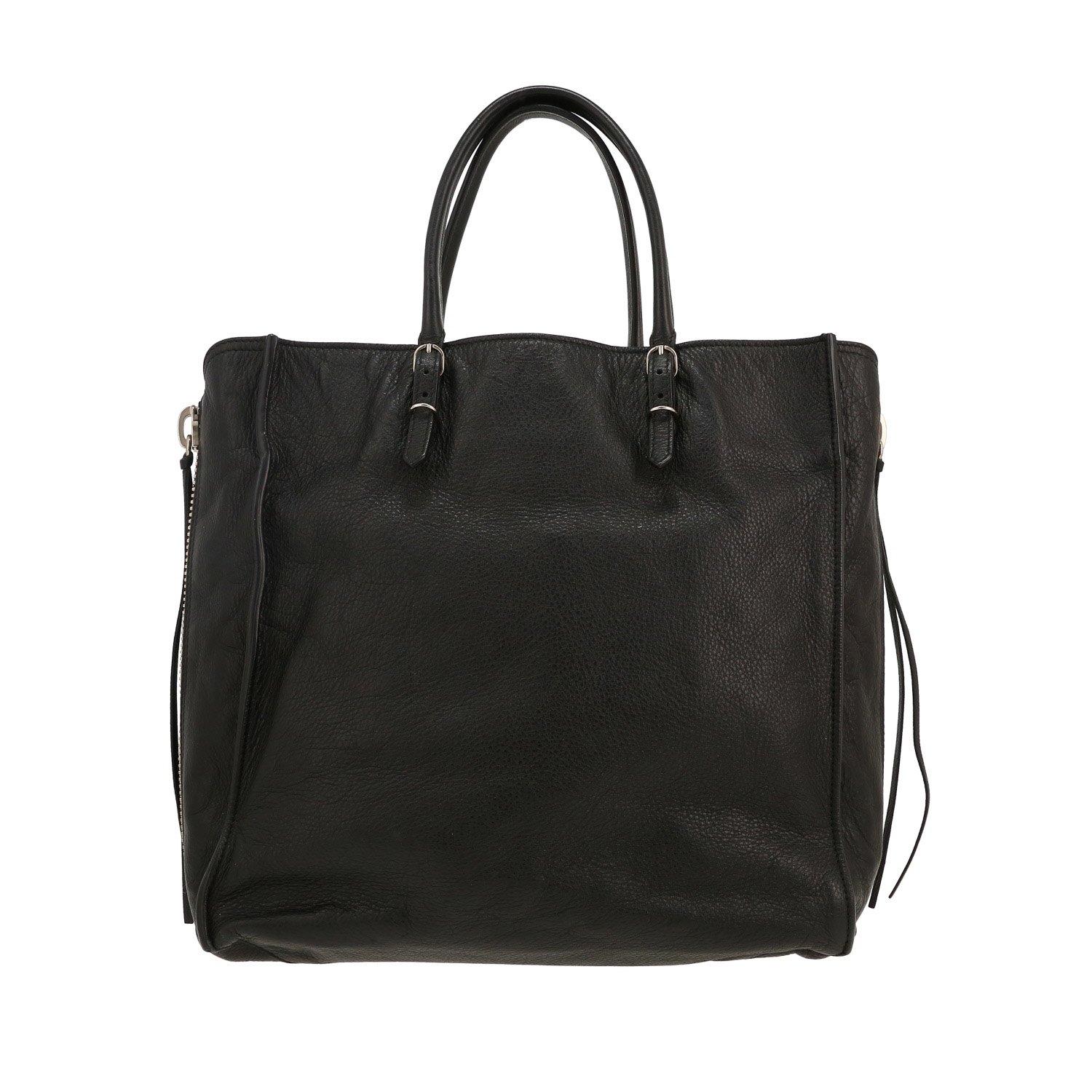 Balenciaga Papier handbag in black leather - Detail D4