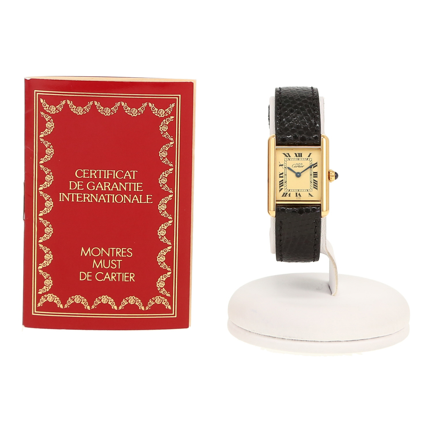 Reloj Cartier Tank Must de plata dorada Ref: Cartier - 1613  Circa 1996 - Detail D2