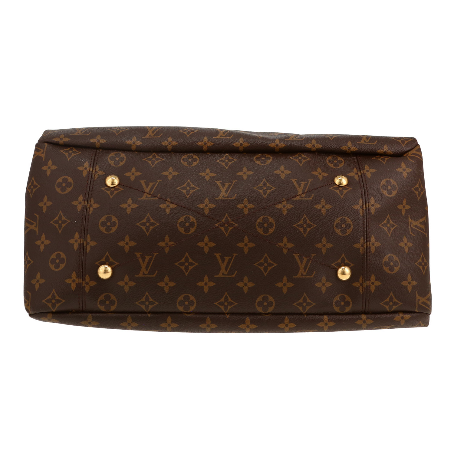 Bolso de mano Louis Vuitton  Artsy en lona Monogram marrón y cuero natural - Detail D1