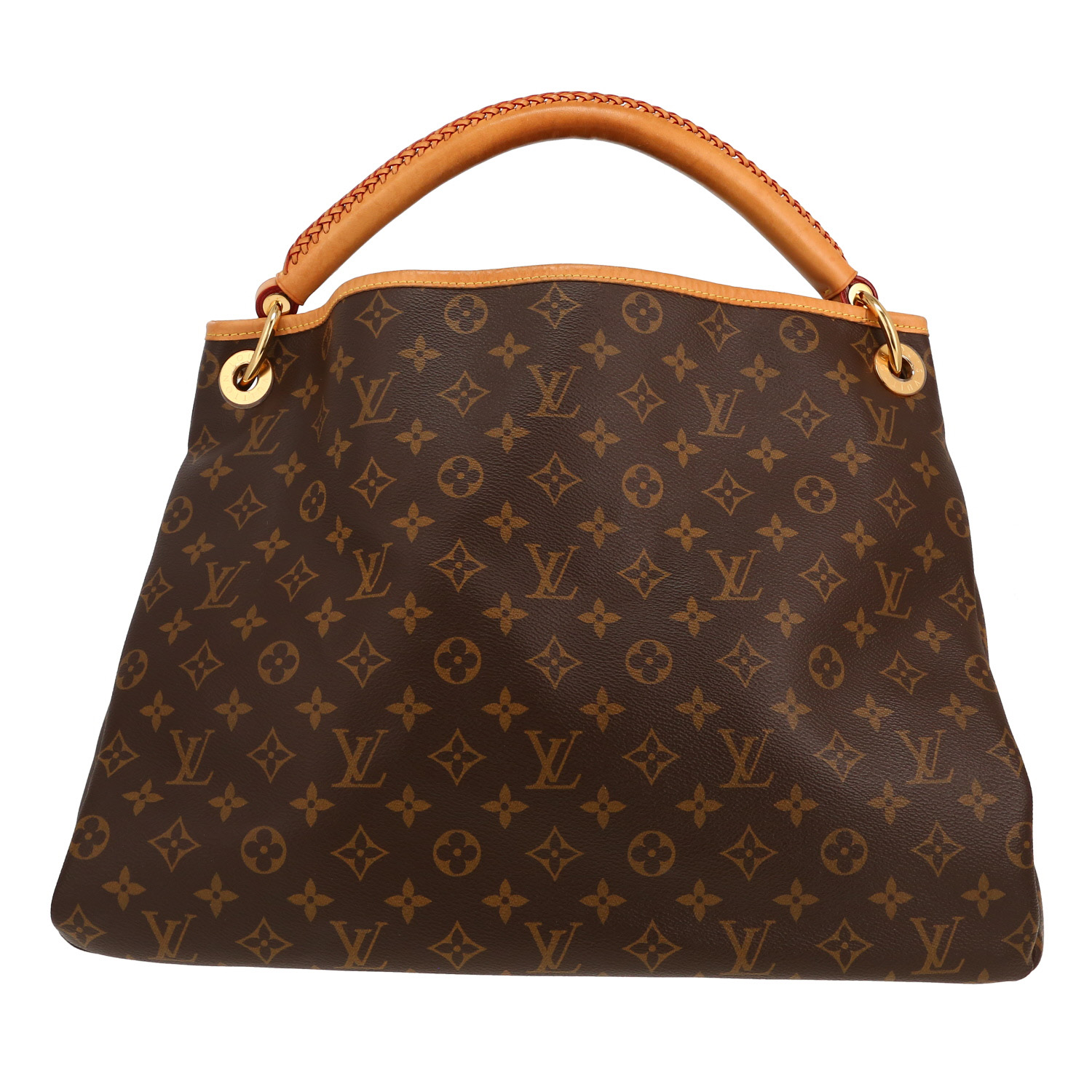 Louis Vuitton  Artsy handbag  in brown monogram canvas  and natural leather - Detail D4