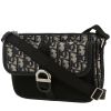 Sac bandoulière Dior  8 en toile monogram Oblique bleue et cuir noir - 00pp thumbnail