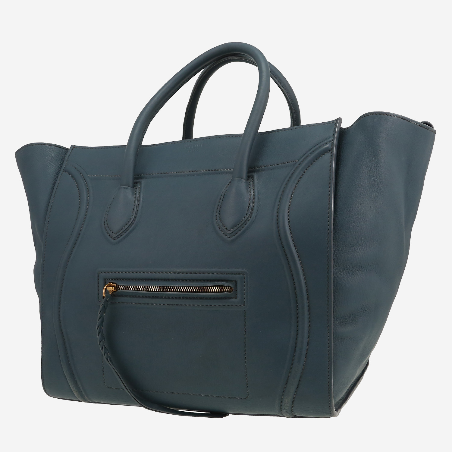 Celine Cabas Phantom shopping bag in blue leather