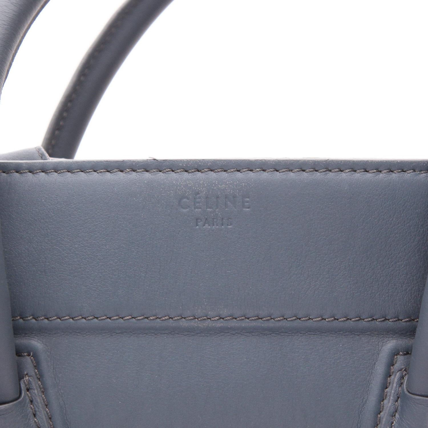 Sac cabas Celine  Cabas Phantom en cuir bleu - Detail D2