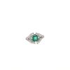 Mellerio  ring in white gold, emerald and diamonds - 360 thumbnail