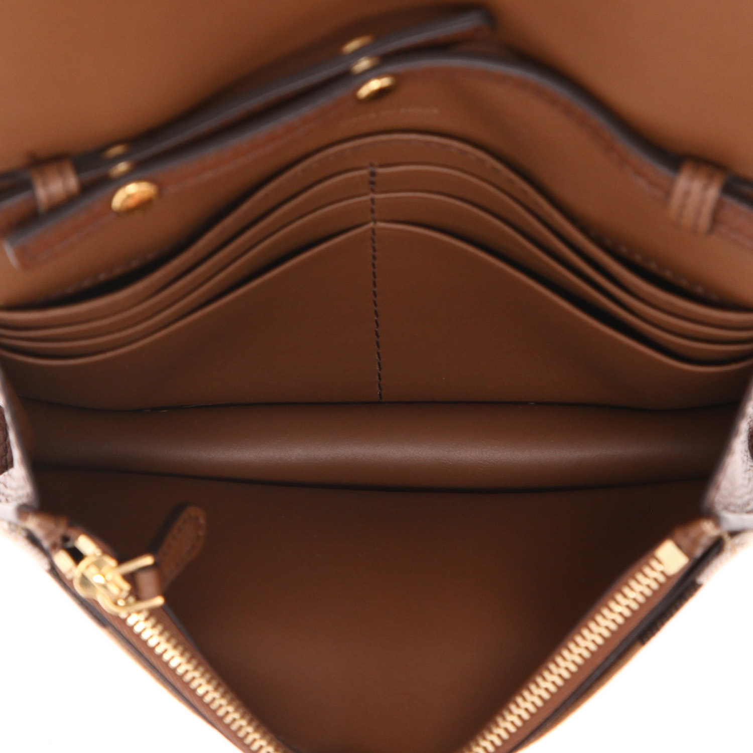 Sac bandoulière Burberry   en toile Haymarket beige et marron et cuir marron - Detail D3