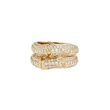 Sortija Cartier Bambou de oro amarillo y diamantes